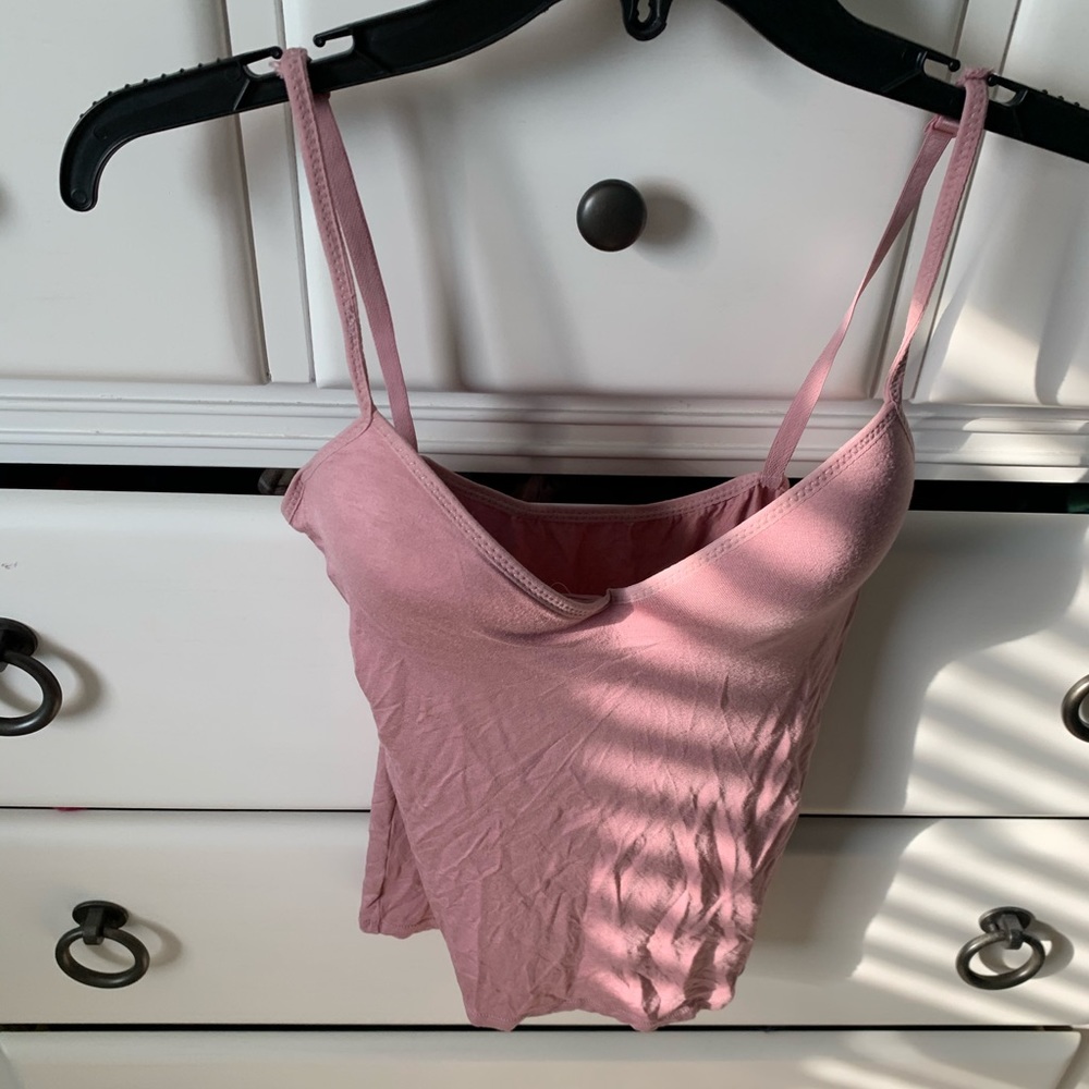 Size large pink built in bra top!